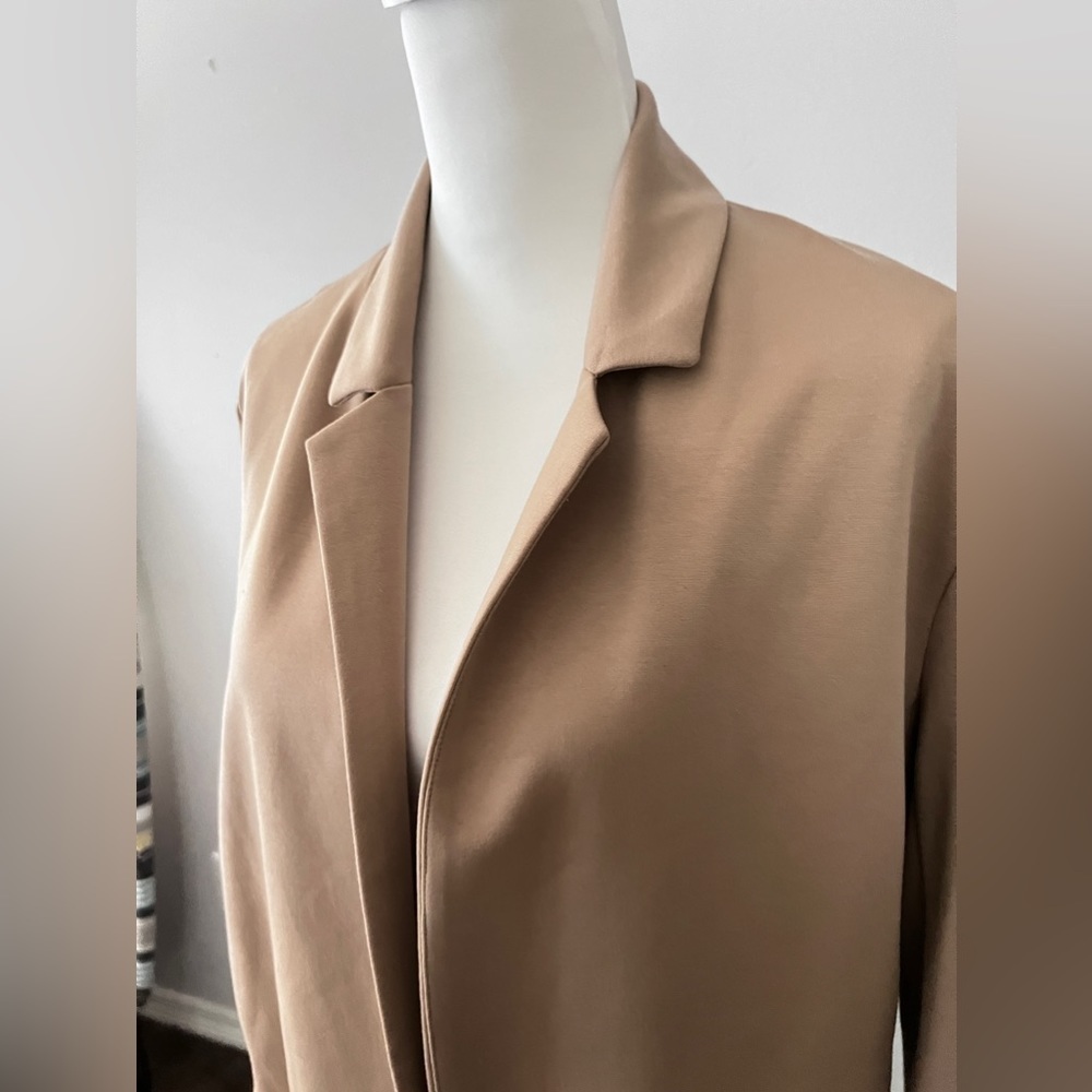 EILEEN FISHER Womens Beige Notch Collar Back Vent Long Sleeve Jacket Sz XL - Picture 5 of 13